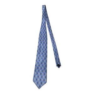 Balentiano Tie 52" 100% Silk Blue with wavy multi-color lines